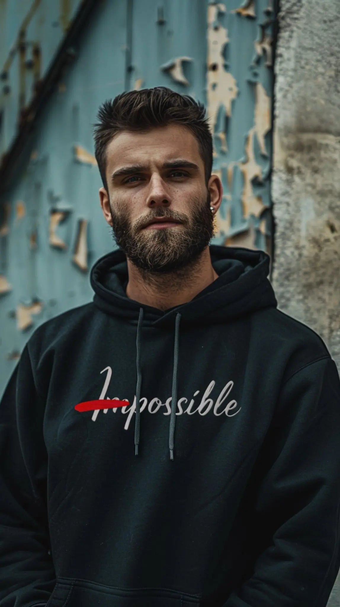 Mannequin portant hoodie noir Kusetsu
Impossible texte barré rouge