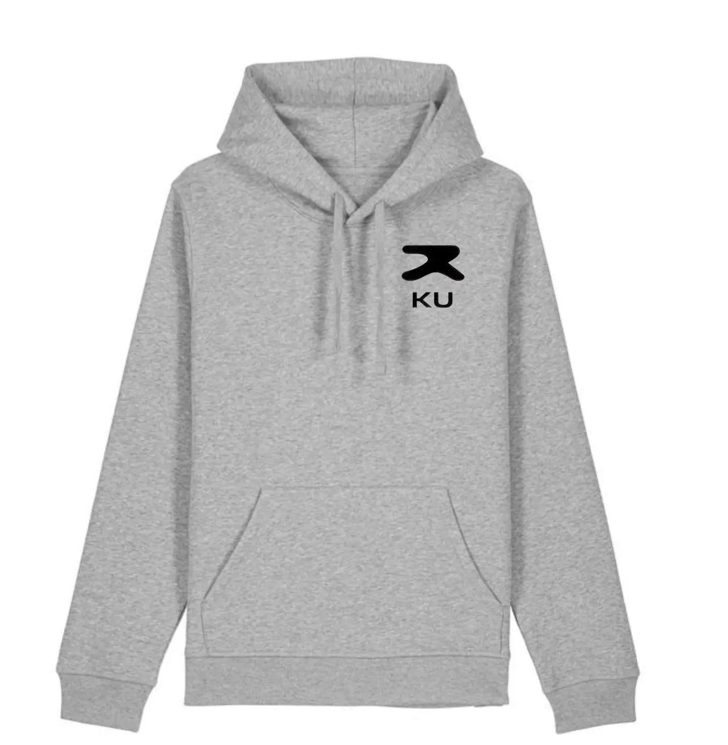 Hoodie streetwear gris Kusetsu Focus KU avec logo noir